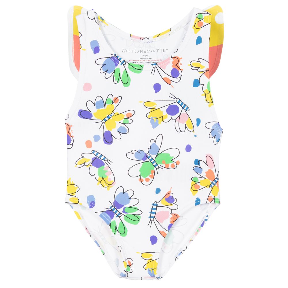 Stella McCartney Kids - Weißer Badeanzug für Mädchen (LSF 50+) | Childrensalon