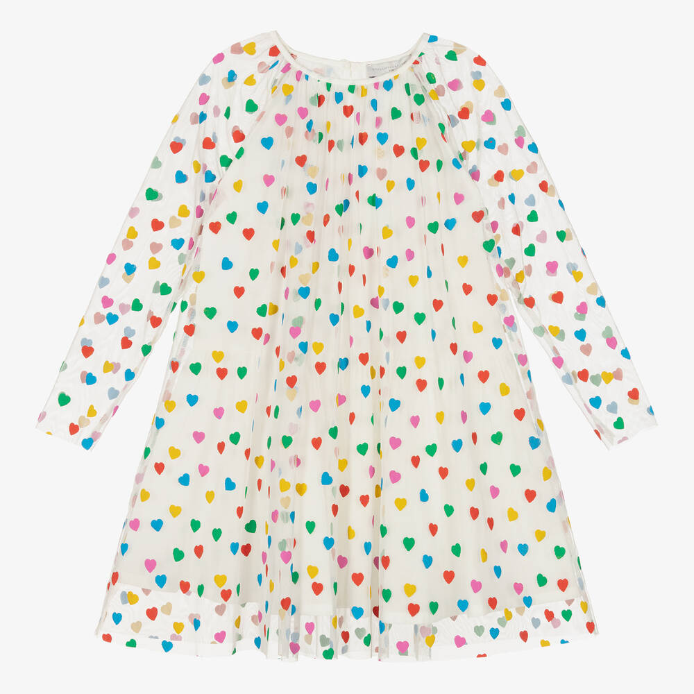 Stella McCartney Kids - Robe blanche en tulle à cœurs fille | Childrensalon