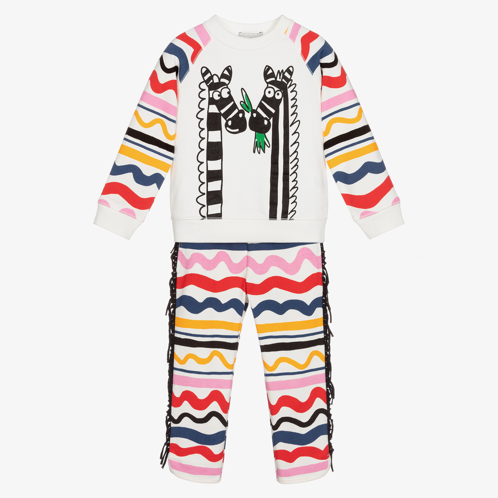 Stella McCartney Kids - تراكسوت قطن عضوي لون أبيض للبنات | Childrensalon