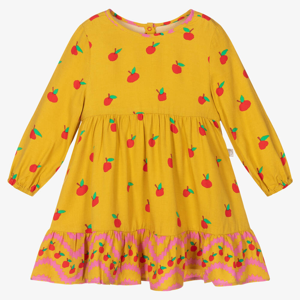 Stella McCartney Kids - Girls Yellow Apple Print Dress | Childrensalon