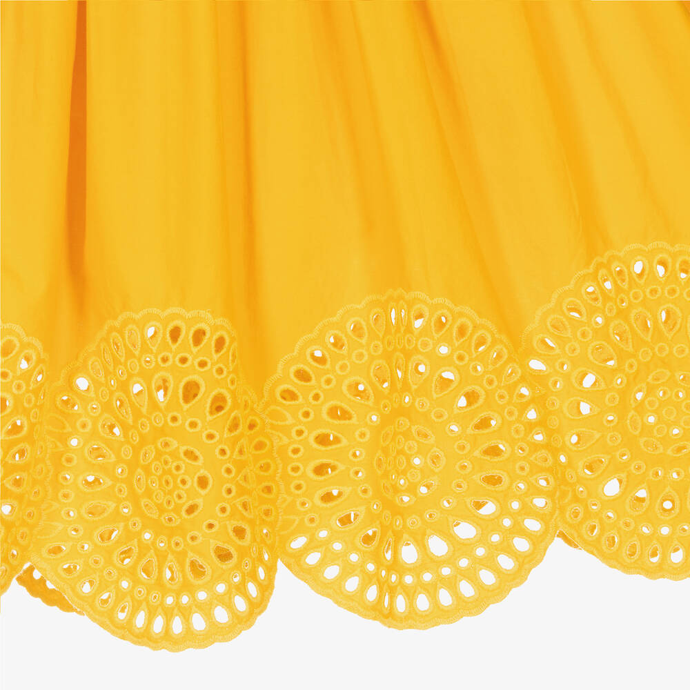 Stella McCartney Kids-Girls Yellow Broderie Anglaise Dress | Childrensalon Outlet
