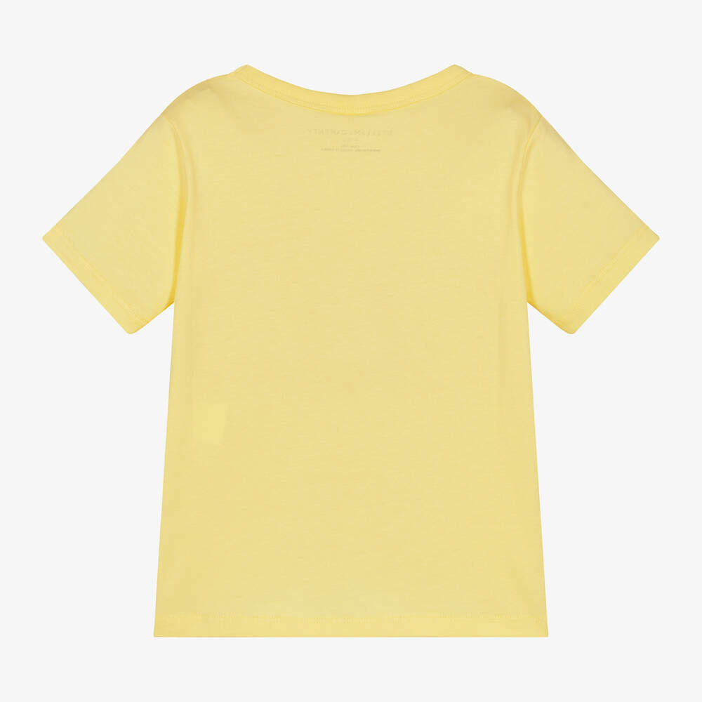 Stella McCartney Kids-Girls Yellow Cocktail Cotton T-Shirt | Childrensalon Outlet