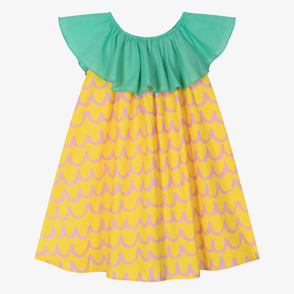 Stella McCartney Kids-Girls Yellow Cotton Pineapple Dress | Childrensalon Outlet