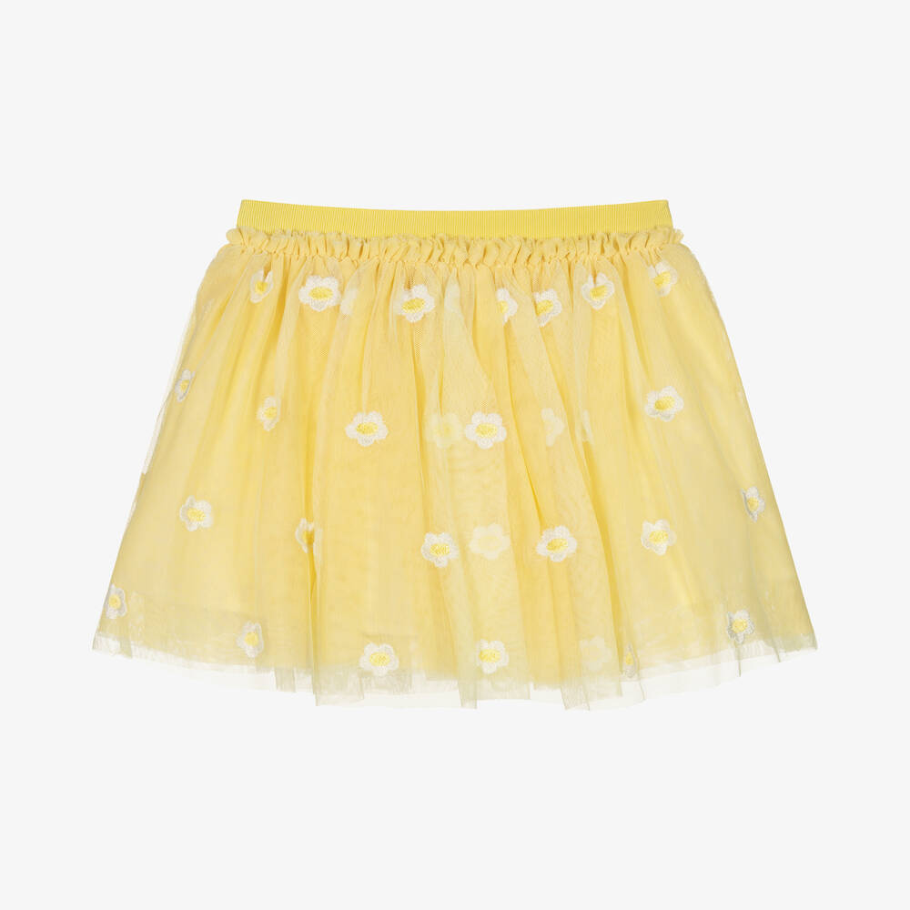 Stella McCartney Kids - Jupe jaune en tulle à marguerites | Childrensalon