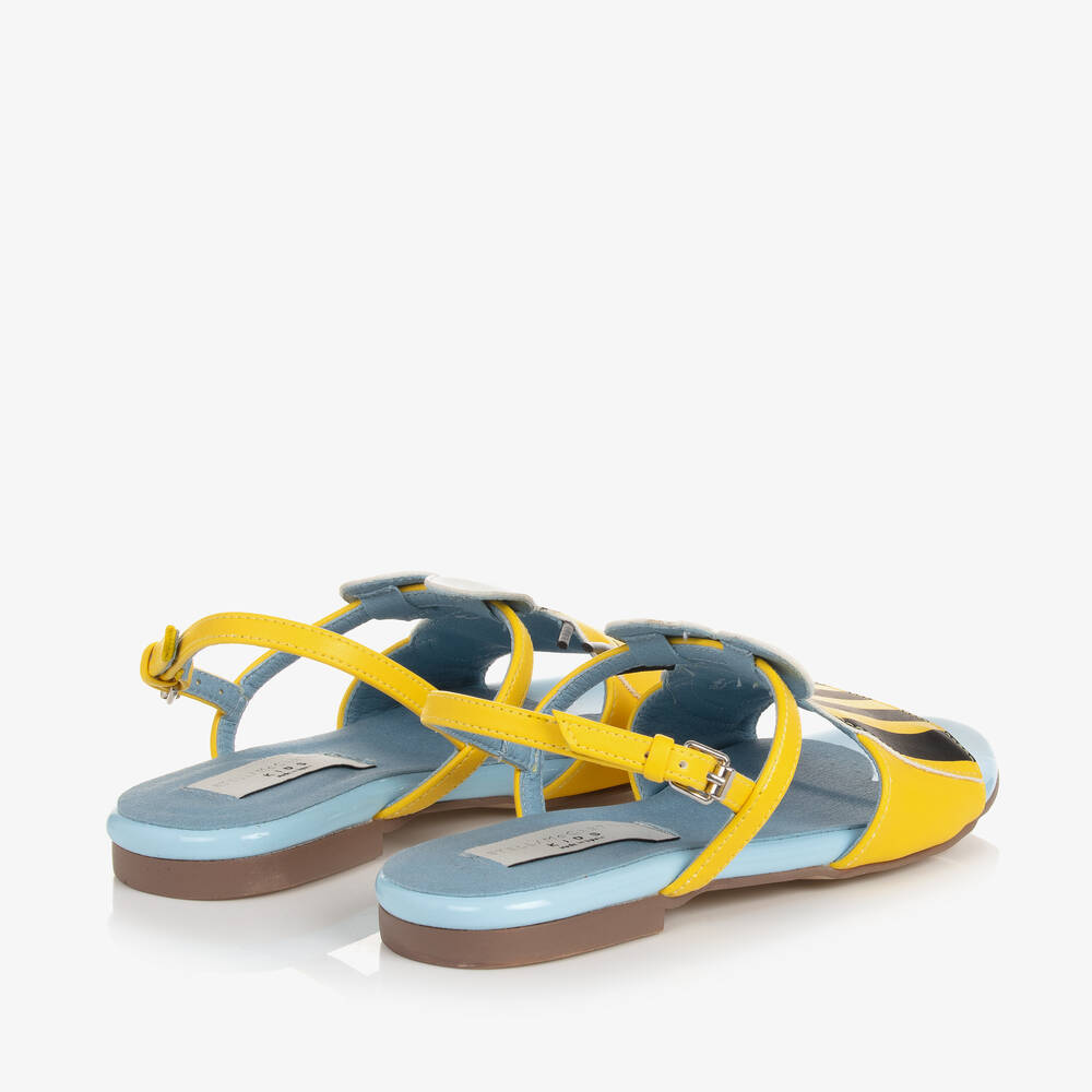 Stella McCartney Kids-Желтые сандалии из искусственной кожи с пчелами для девочек | Childrensalon Outlet