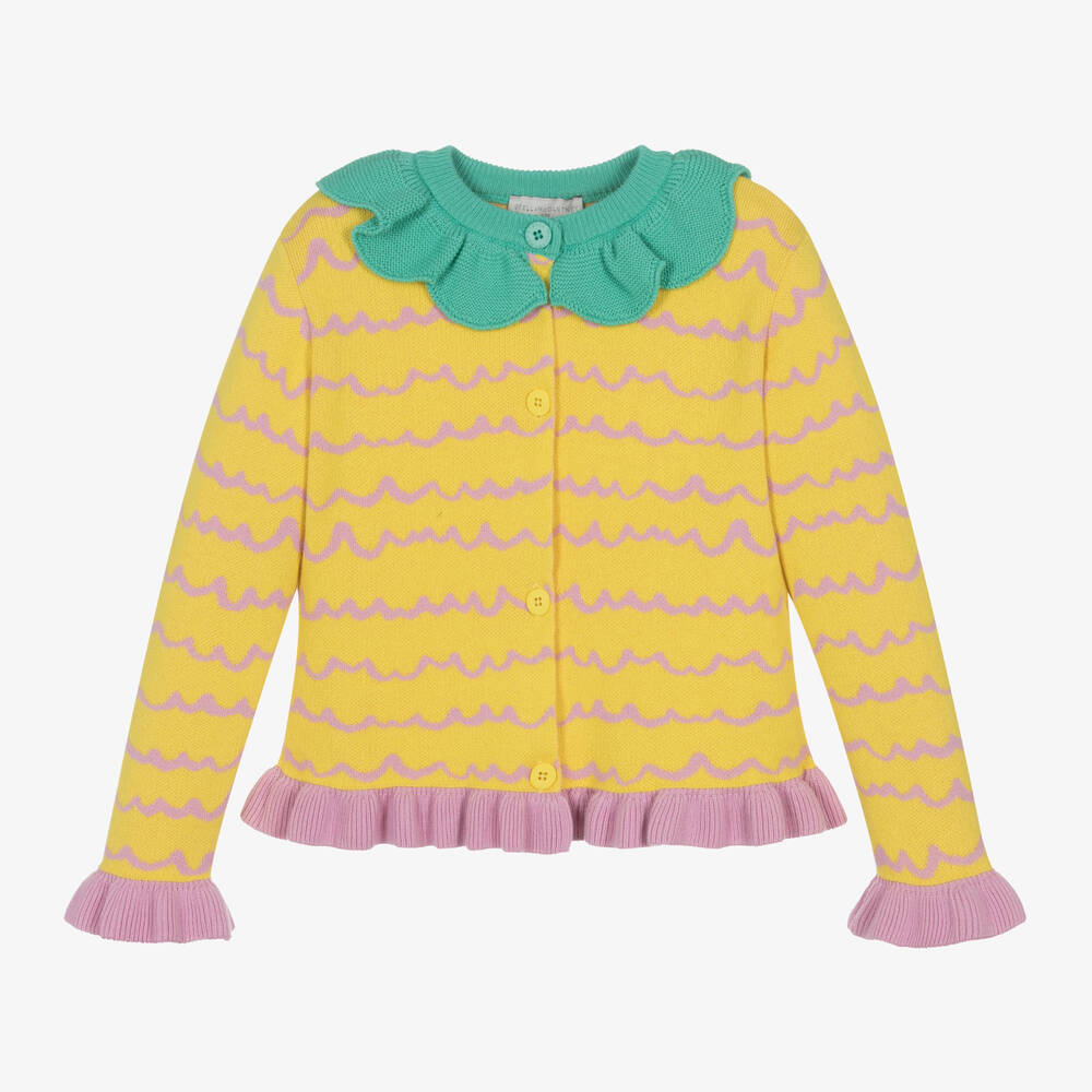 Stella McCartney Kids-Girls Yellow Pineapple Knit Cardigan | Childrensalon Outlet