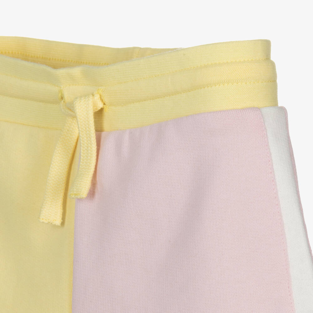 Stella McCartney Kids-شورت قطن عضوي لون أصفر وزهري فاتح للبنات | Childrensalon Outlet