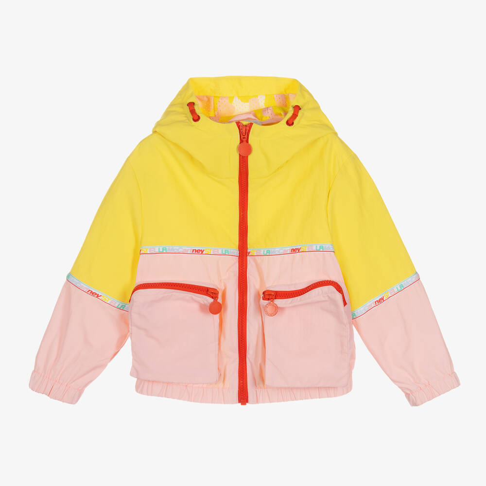 Stella McCartney Kids - Girls Yellow & Pink Windbreaker Jacket | Childrensalon