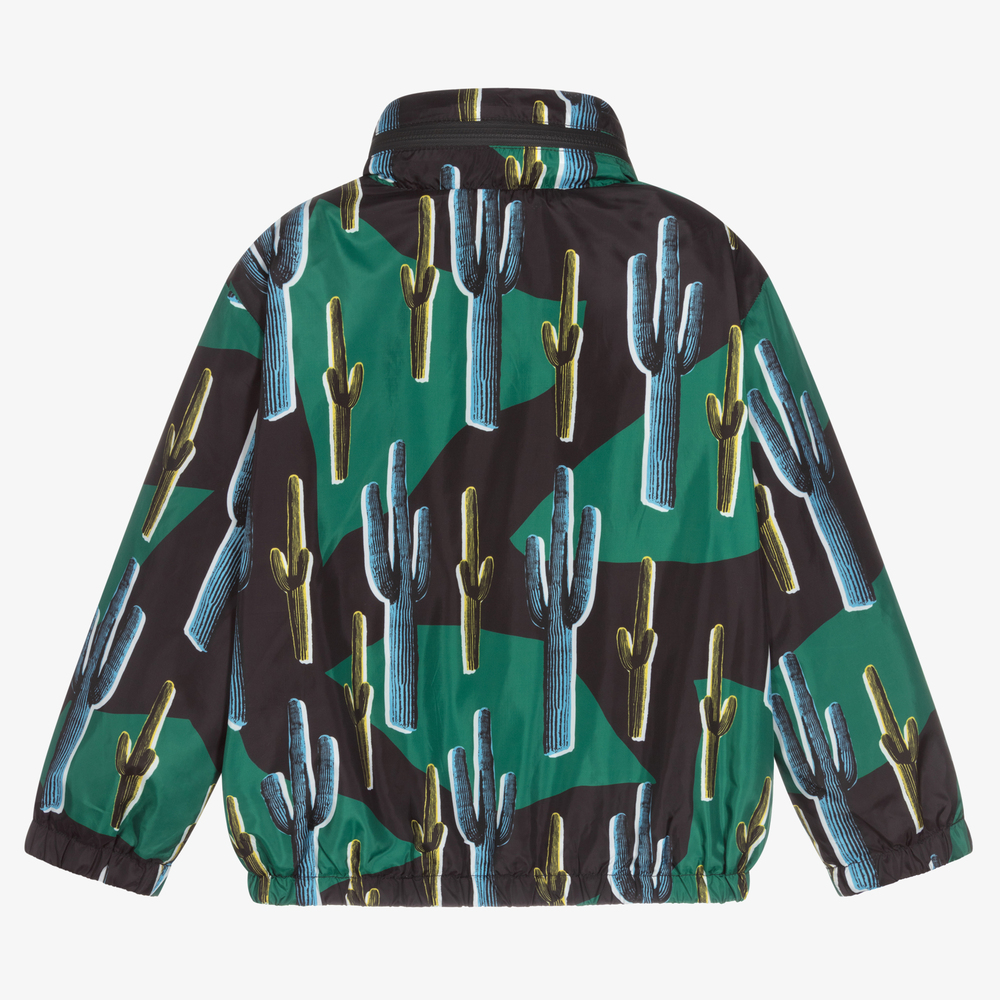 Stella McCartney Kids-Черно-зеленая куртка с кактусами | Childrensalon Outlet