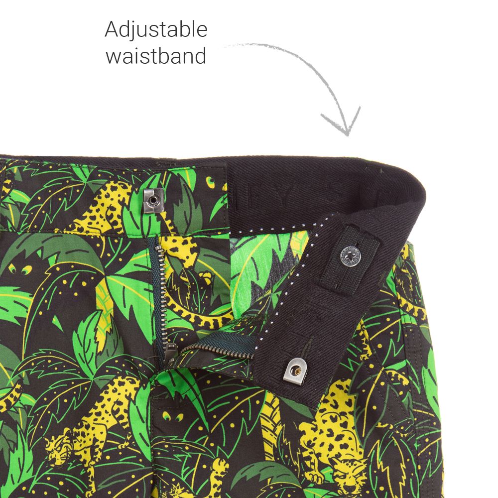 Stella McCartney Kids-Green & Black Cotton Shorts | Childrensalon Outlet