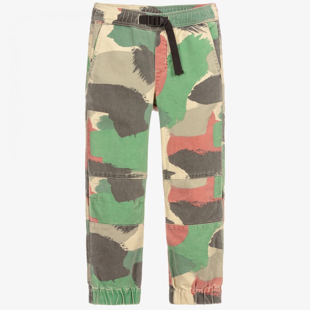Stella McCartney Kids - Зеленые брюки карго камуфляжной расцветки | Childrensalon