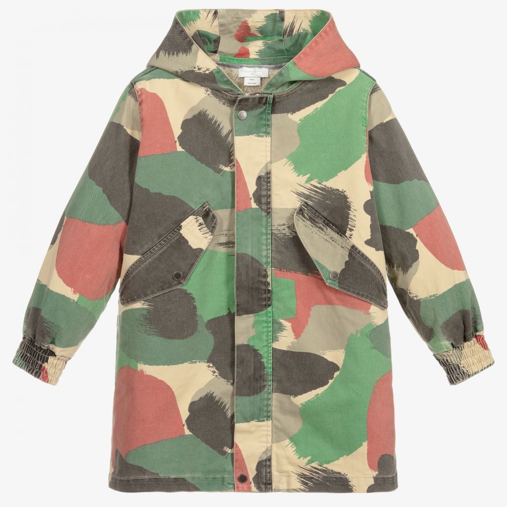 Stella McCartney Kids - Green Denim Camouflage Coat  | Childrensalon
