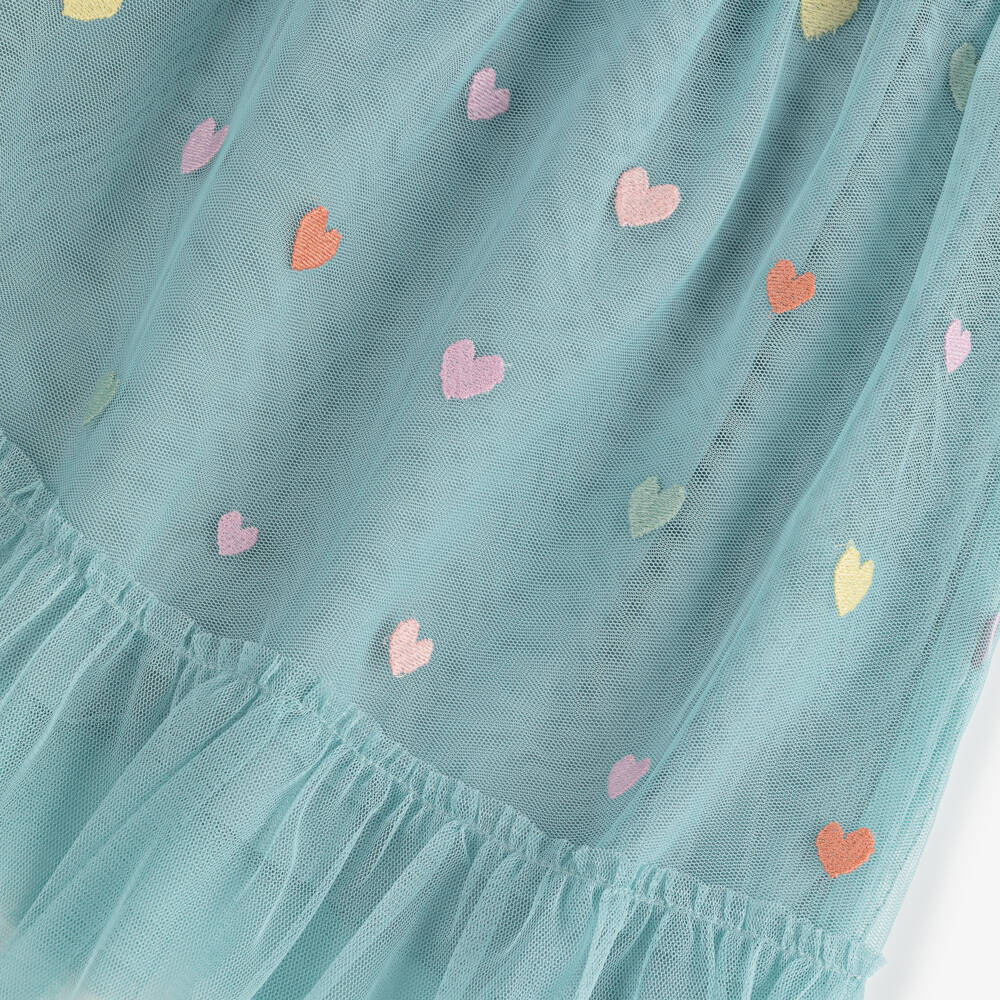 Stella McCartney Kids-Green Heart Tulle Dress | Childrensalon Outlet