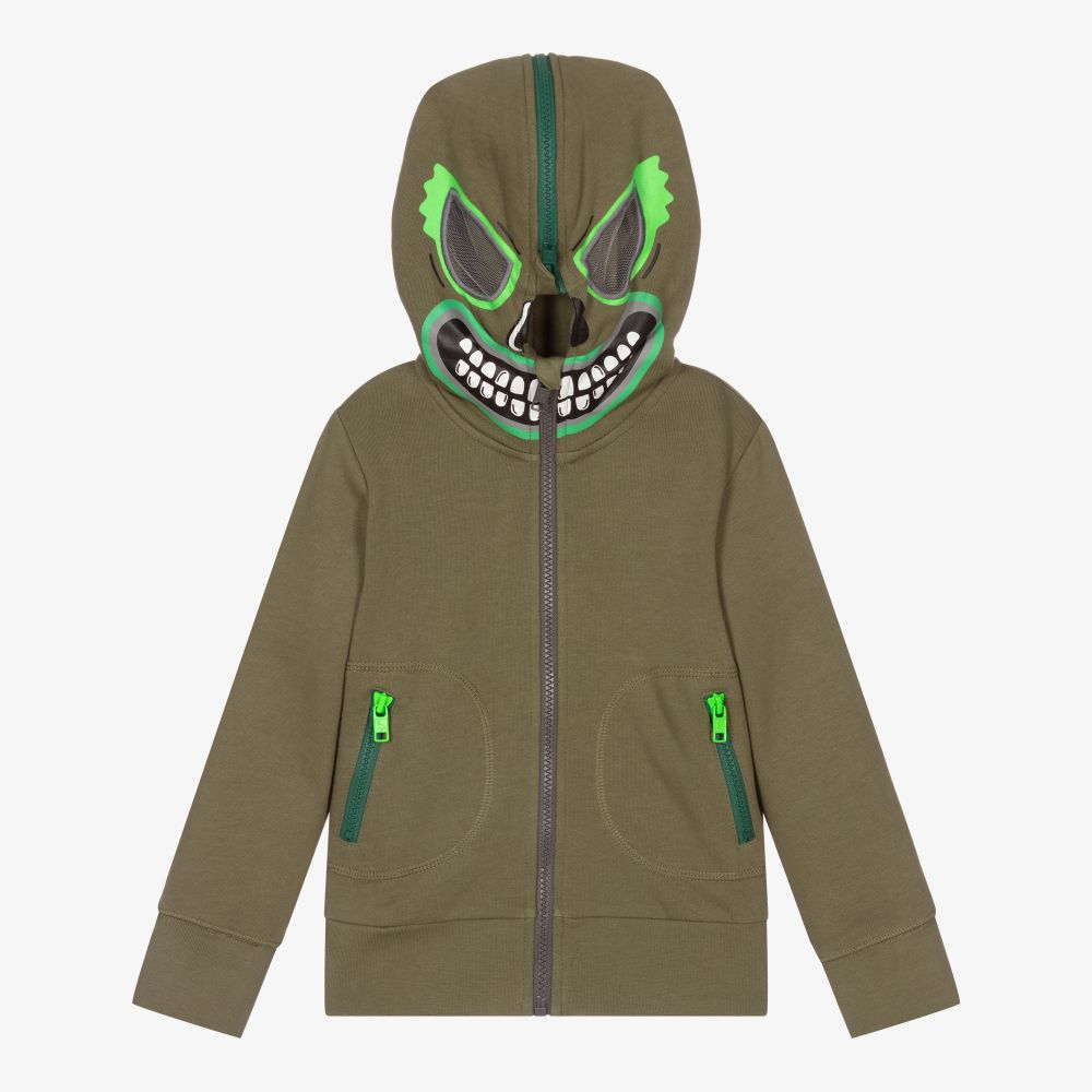 Stella McCartney Kids - Grüne Kapuzenjacke mit Monster-Motiv | Childrensalon