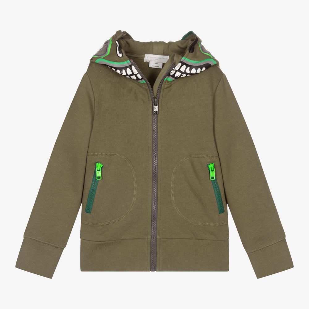 Stella McCartney Kids-Green Monster Zip-Up Hoodie | Childrensalon Outlet