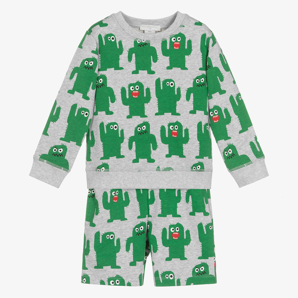 Stella McCartney Kids - Grauer Trainingsanzug mit Kaktus-Print | Childrensalon