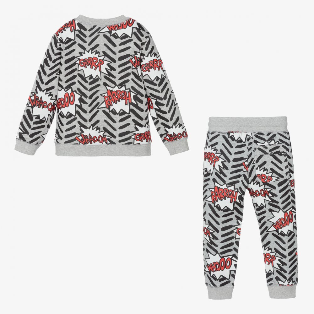 Stella McCartney Kids-Серый спортивный костюм с комиксами | Childrensalon Outlet