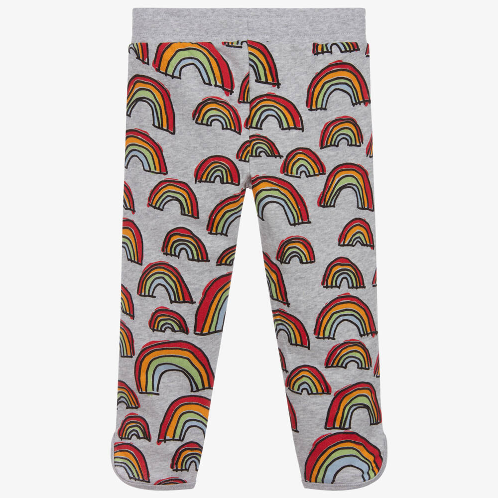 Stella McCartney Kids-جوغرز قطن لون رمادي بطبعة قوس قزح | Childrensalon Outlet