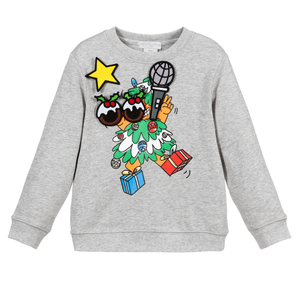 Stella McCartney Kids - Graues Baumwoll-Sweatshirt | Childrensalon