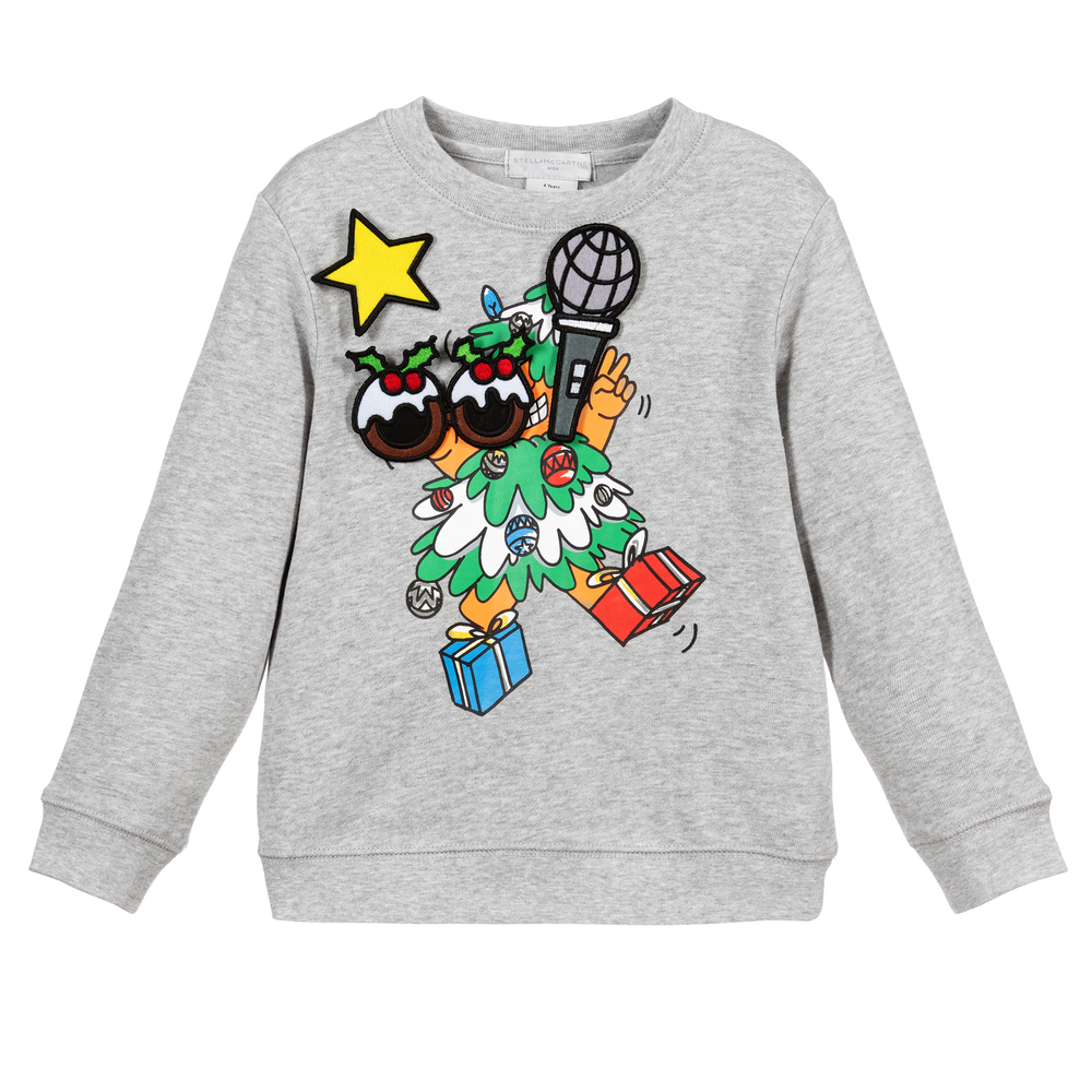 Stella McCartney Kids - Sweat-shirt gris en coton | Childrensalon