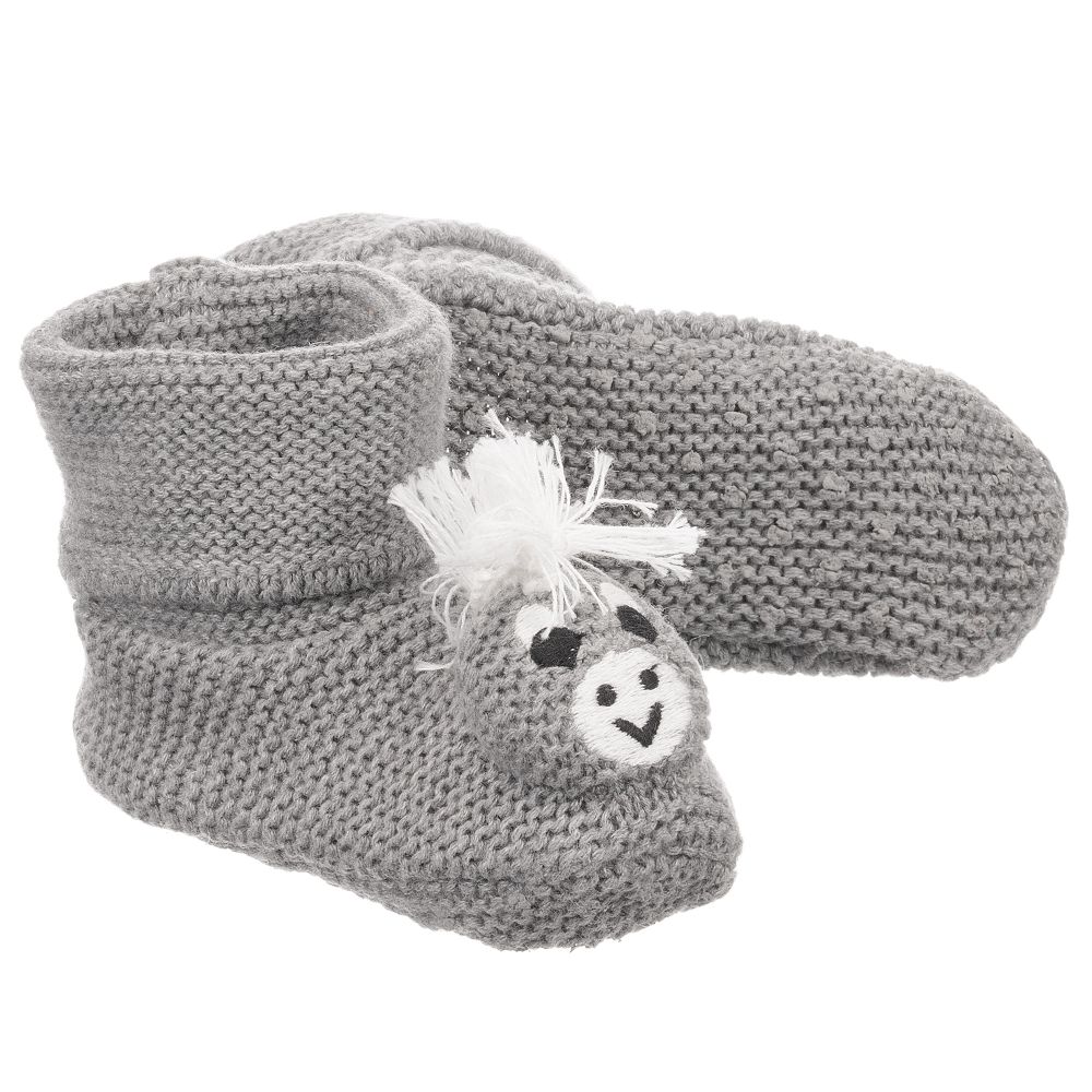 Stella McCartney Kids - Grey DONKEY Baby Booties | Childrensalon