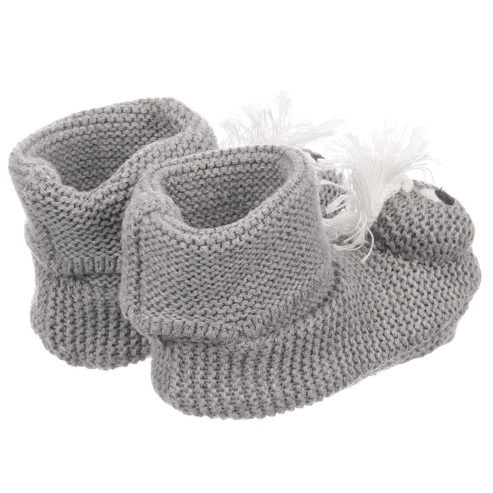Stella McCartney Kids-Grey DONKEY Baby Booties | Childrensalon Outlet