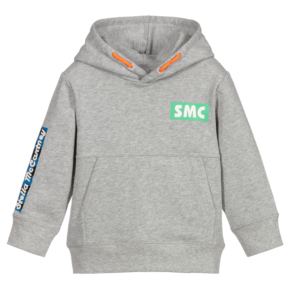 Stella McCartney Kids - Grey Logo Hooded Sweatshirt | Childrensalon