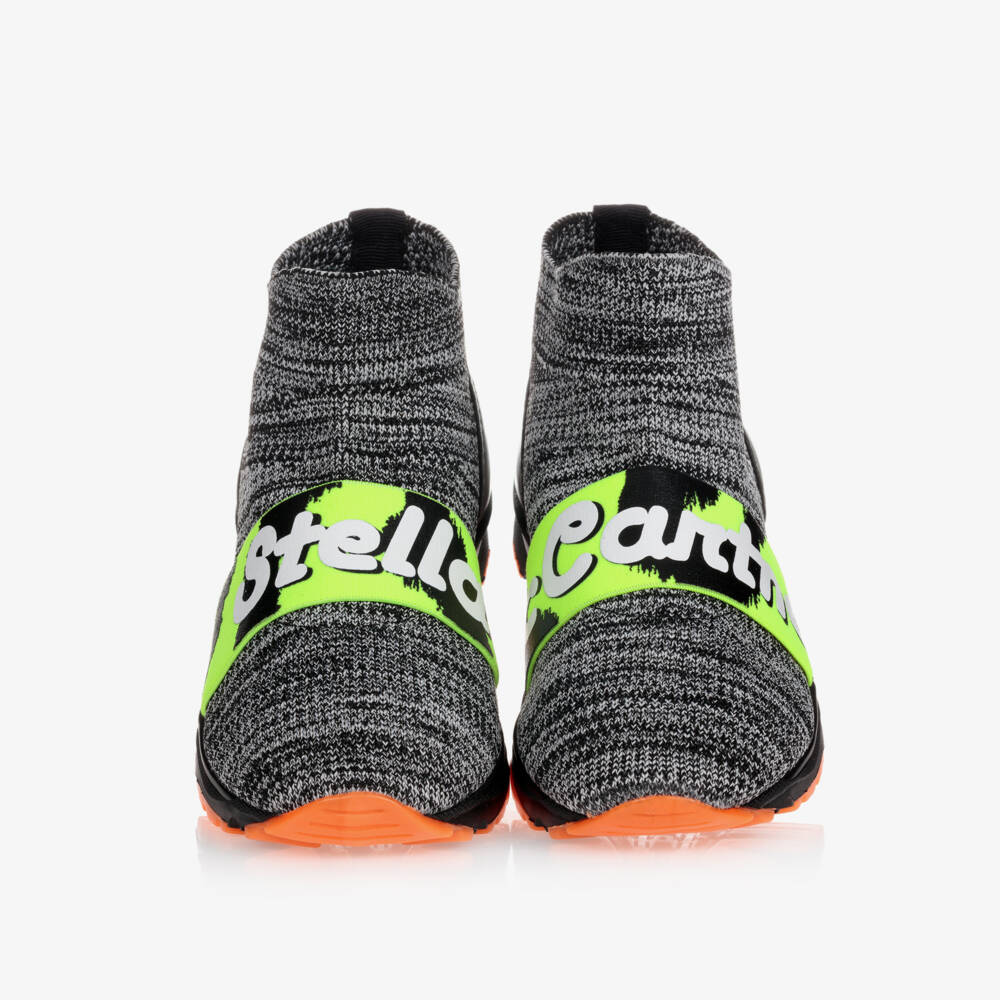 Stella McCartney Kids-Grey Logo Sock Trainers | Childrensalon Outlet
