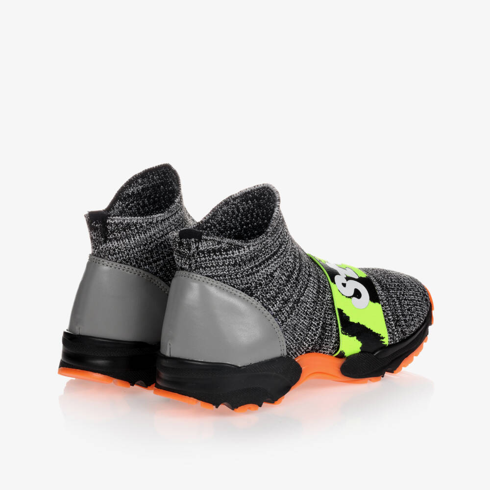Stella McCartney Kids-Grey Logo Sock Trainers | Childrensalon Outlet
