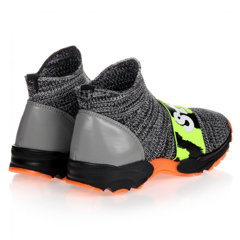 Stella McCartney Kids Grey Logo Sock Trainers Childrensalon Outlet
