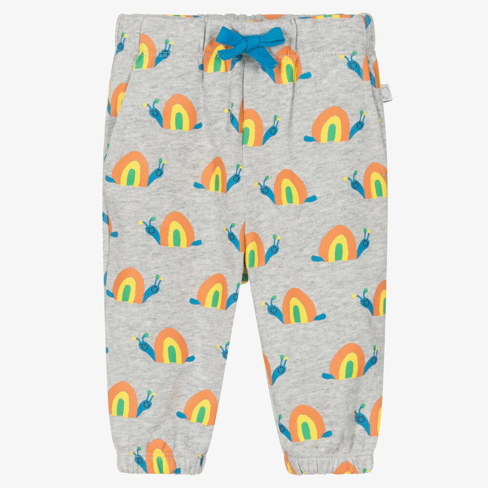 Stella McCartney Kids - Grey Organic Cotton Snail Joggers  | Childrensalon