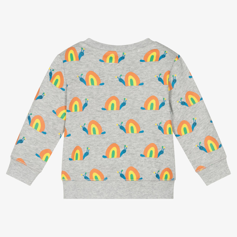 Stella McCartney Kids-Grey Organic Cotton Snail Sweatshirt  | Childrensalon Outlet