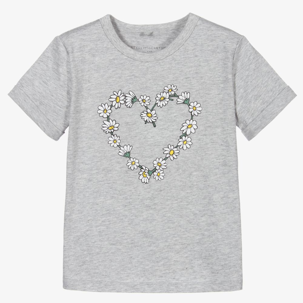 Stella McCartney Kids - Grey Organic Cotton T-Shirt | Childrensalon