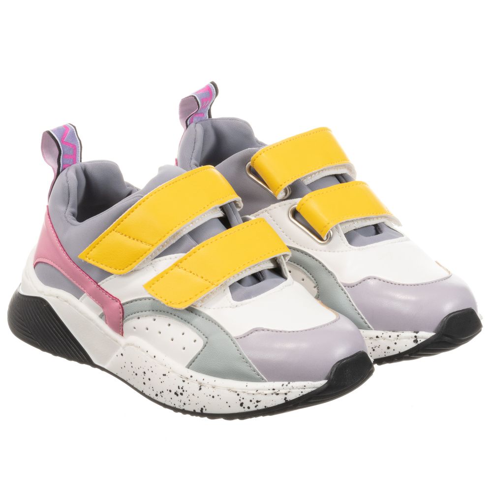 Stella McCartney Kids - Grey, White & Pink Trainers | Childrensalon