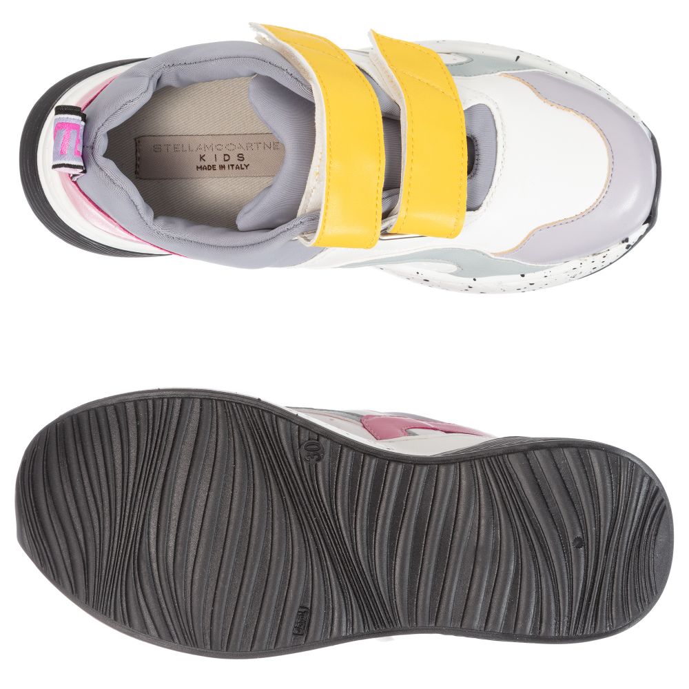 Stella McCartney Kids-Grey, White & Pink Trainers | Childrensalon Outlet