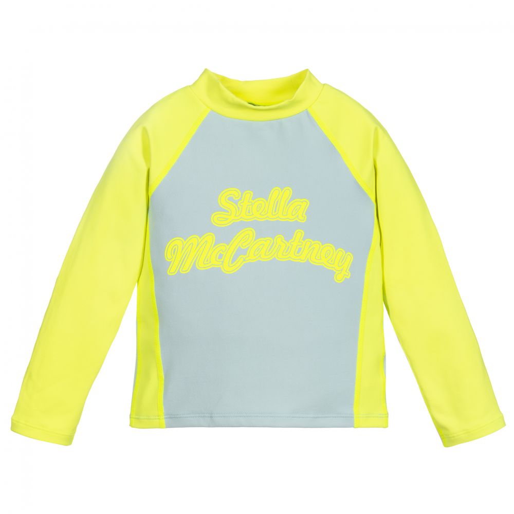 Stella McCartney Kids - Sportoberteil in Grau und Gelb | Childrensalon