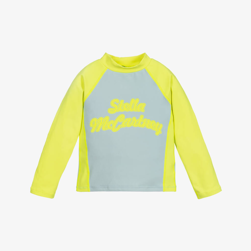 Stella McCartney Kids-Серо-желтый спортивный топ | Childrensalon Outlet