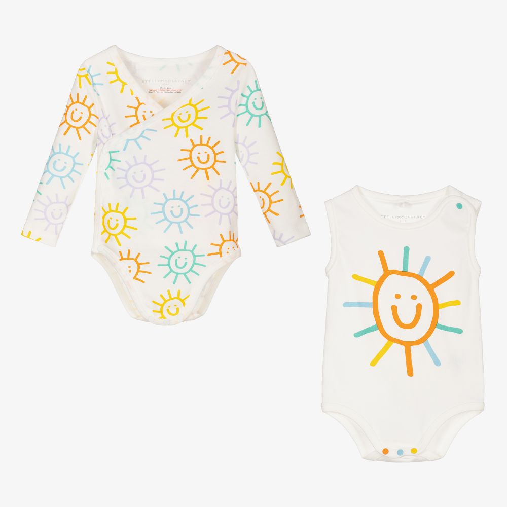 Stella McCartney Kids - Elfenbeinfarbene Bodys (2er-Pack) | Childrensalon