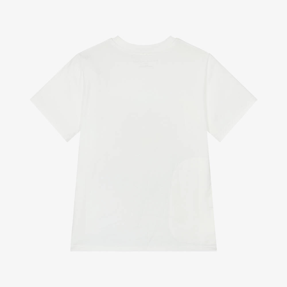 Stella McCartney Kids-Ivory Cat Patch Tee for Girls | Childrensalon Outlet