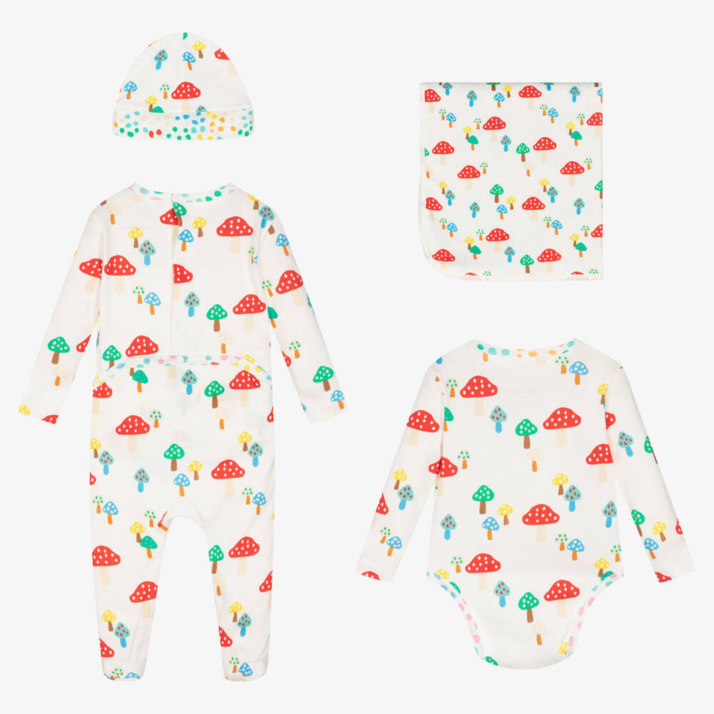 Stella McCartney Kids-Ivory Cotton Babysuit Gift Set | Childrensalon Outlet