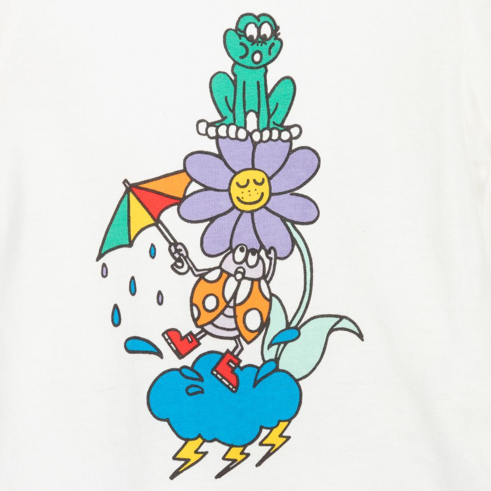 Stella McCartney Kids-Кремовый топ из хлопка | Childrensalon Outlet