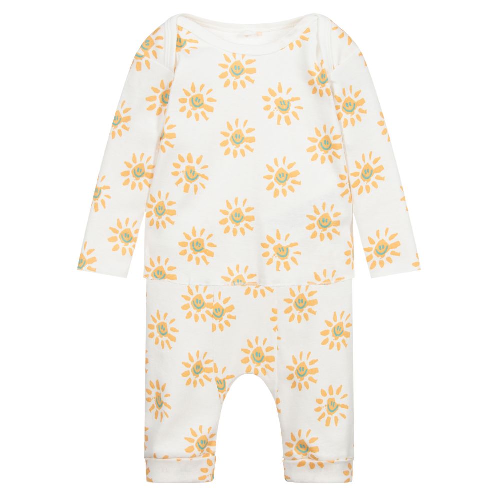 Stella McCartney Kids - Elfenbeinfarbenes Baumwollhosen-Set | Childrensalon