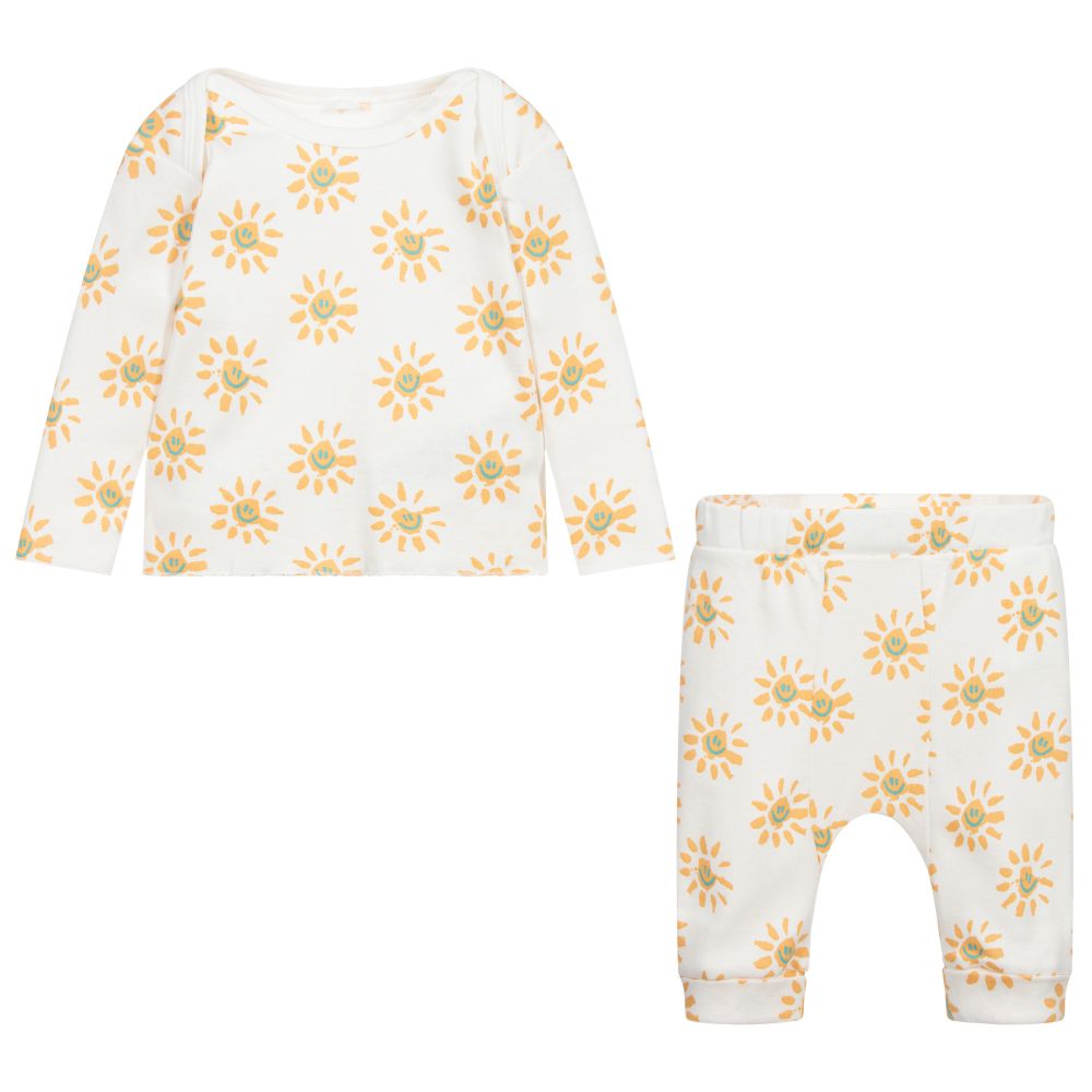 Stella McCartney Kids-Ivory Cotton Trousers Set | Childrensalon Outlet