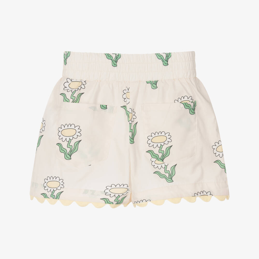 Stella McCartney Kids-شورت بناتي من القطن العاجي مزين بالزهور | Childrensalon Outlet