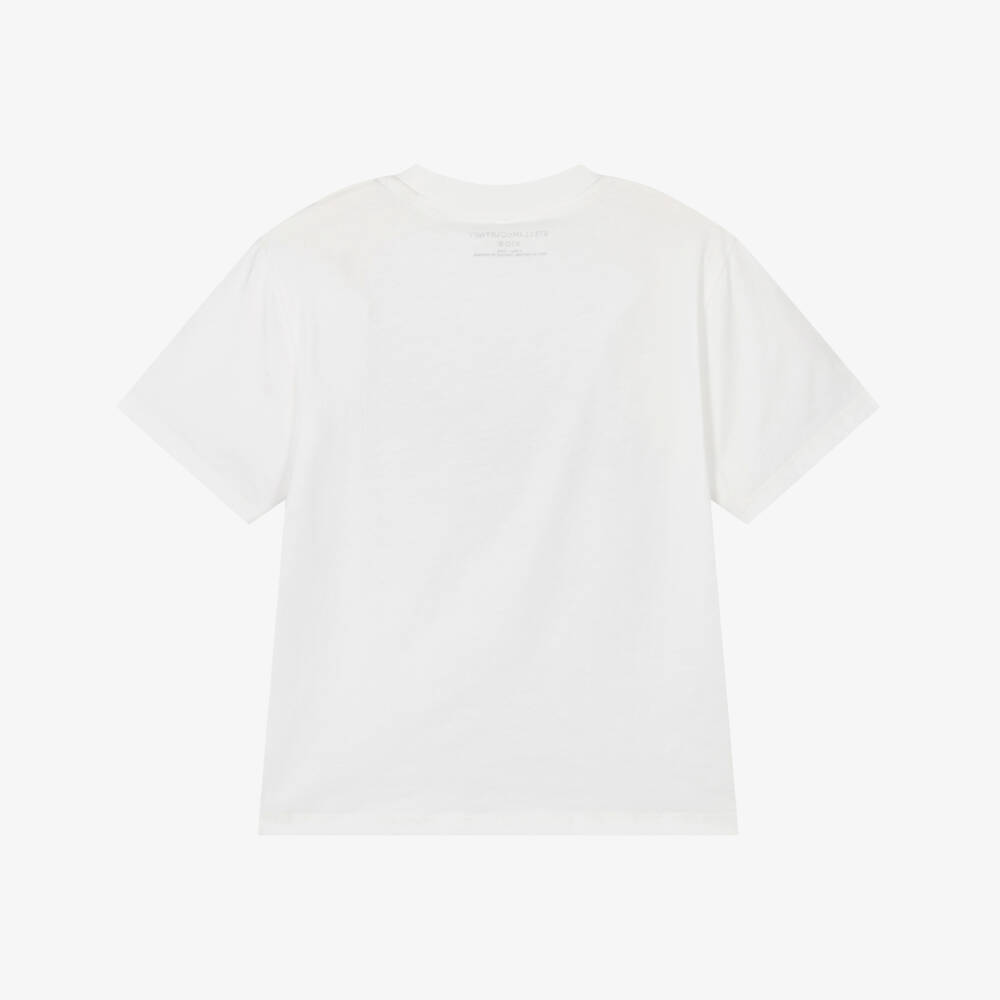 Stella McCartney Kids-Ivory Organic Cotton T-Shirt | Childrensalon Outlet