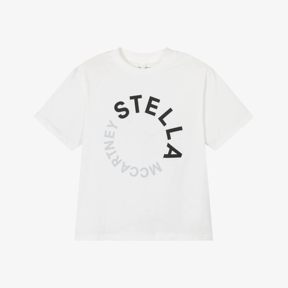 Stella McCartney Kids-Ivory Organic Cotton T-Shirt | Childrensalon Outlet