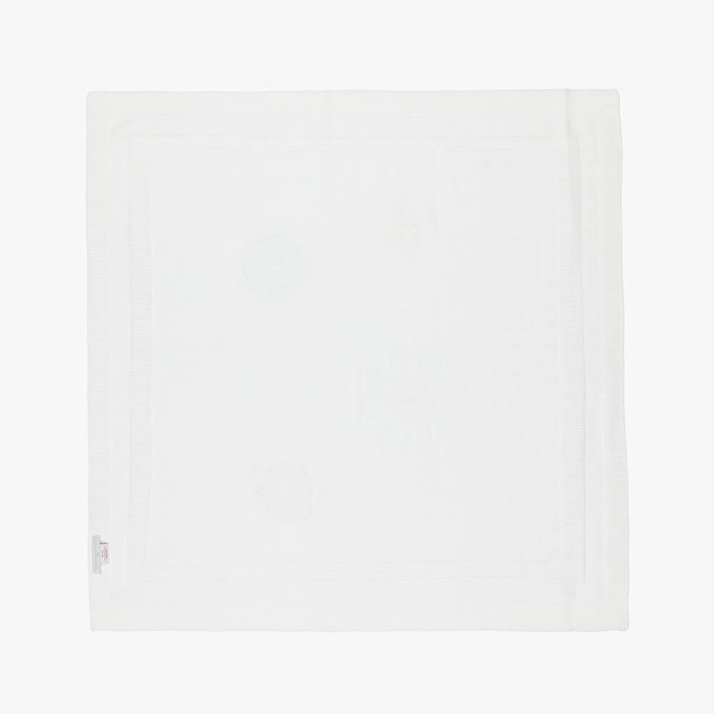 Stella McCartney Kids-Ivory Planet Knit Cotton Blanket (78cm) | Childrensalon Outlet