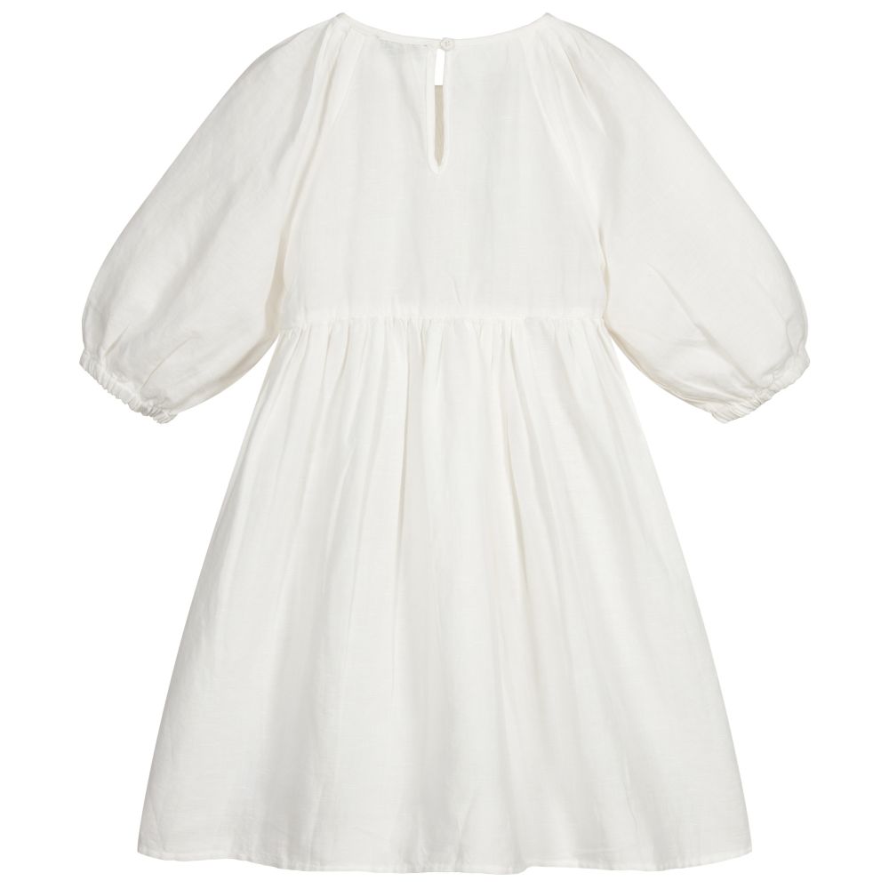 smocked linen dress