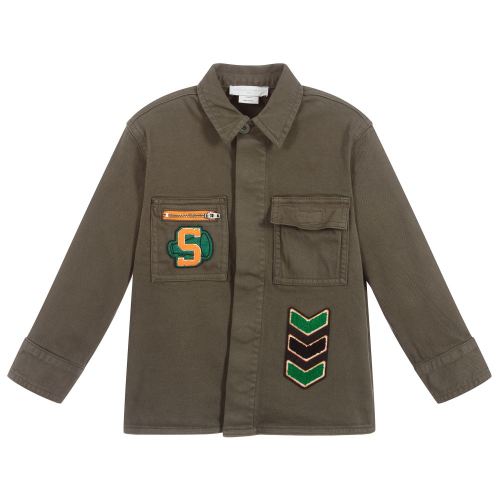 Stella McCartney Kids - Khaki Green Denim Shirt | Childrensalon