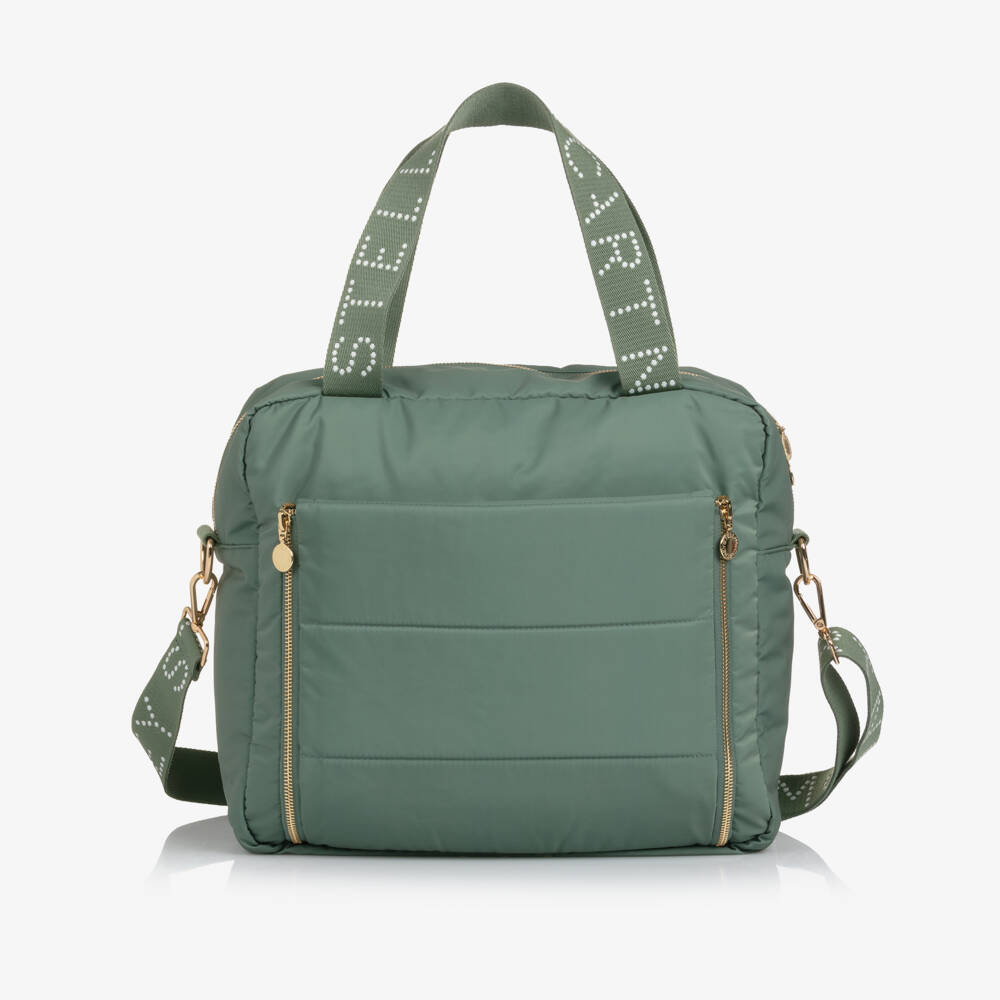 Stella McCartney Kids-Khaki Green Logo Strap Changing Bag (34cm) | Childrensalon Outlet